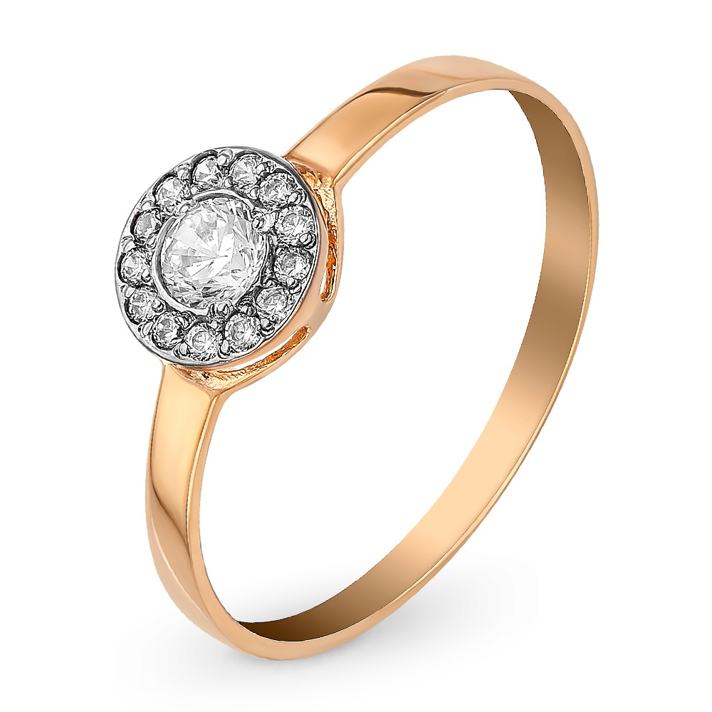 

Кольцо женское из красного золота с фианитом 585Gold 301011033, р, 301011033