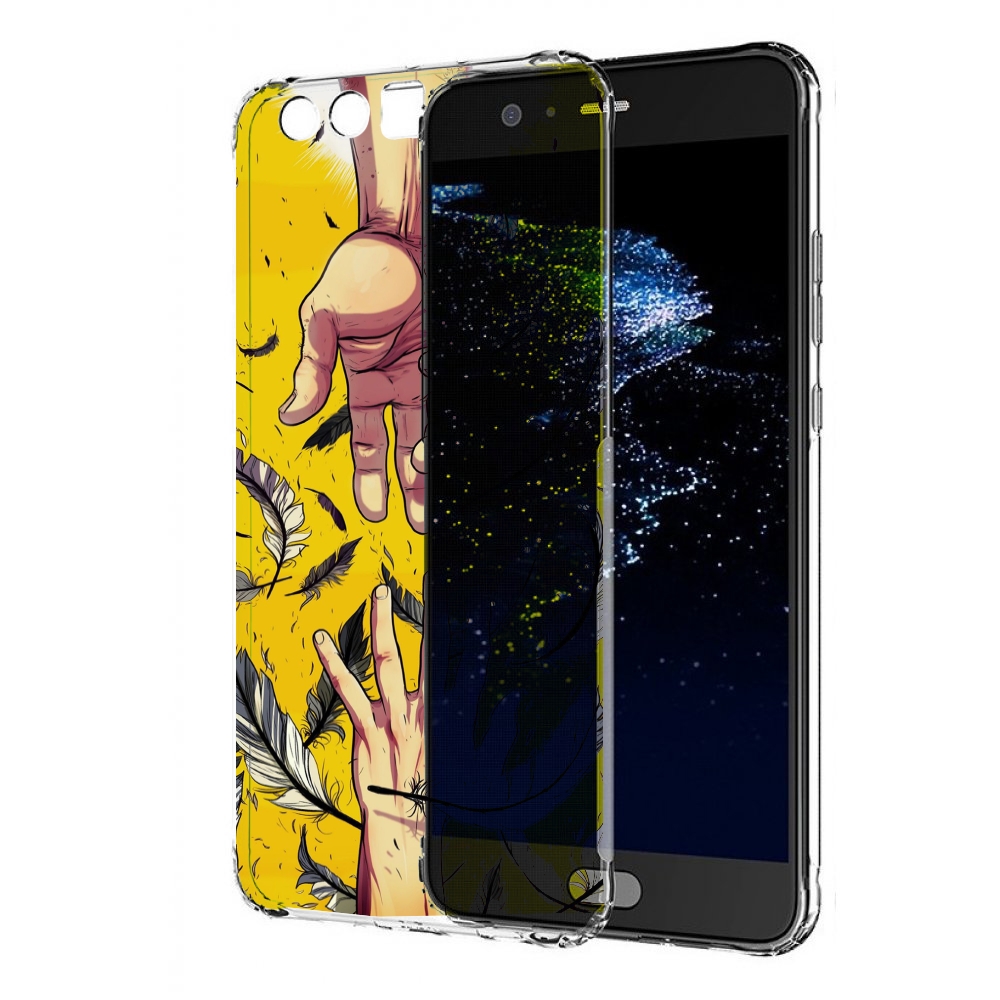 

Чехол бампер MyPads рука-в-руку для Huawei P10 Plus противоударный, Прозрачный, Tocco
