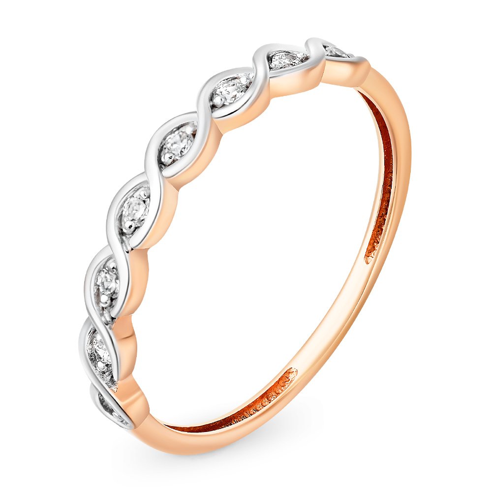 

Кольцо женское из красного золота с фианитом 585Gold 301011017, р, 301011017