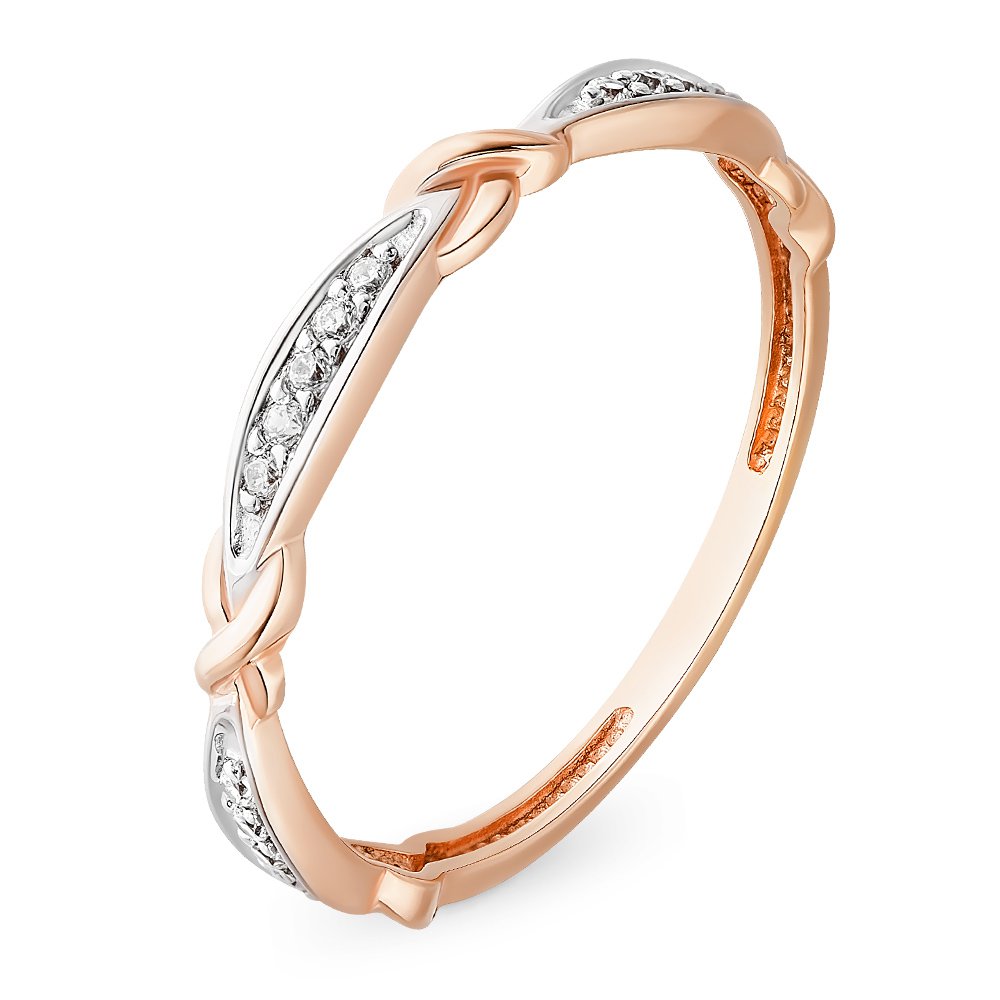 

Кольцо женское из красного золота с фианитом 585Gold 301011018, р, 301011018