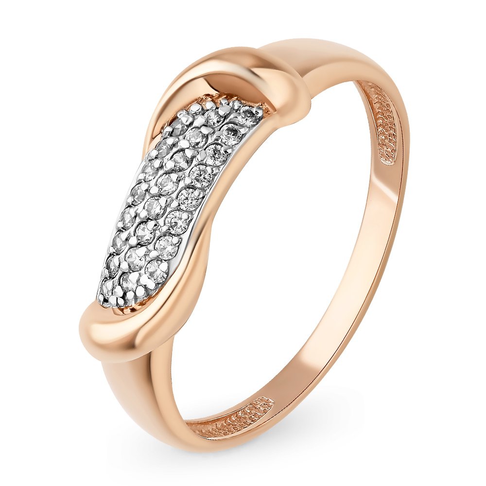 

Кольцо женское из красного золота с фианитом 585Gold 301011272, р, 301011272