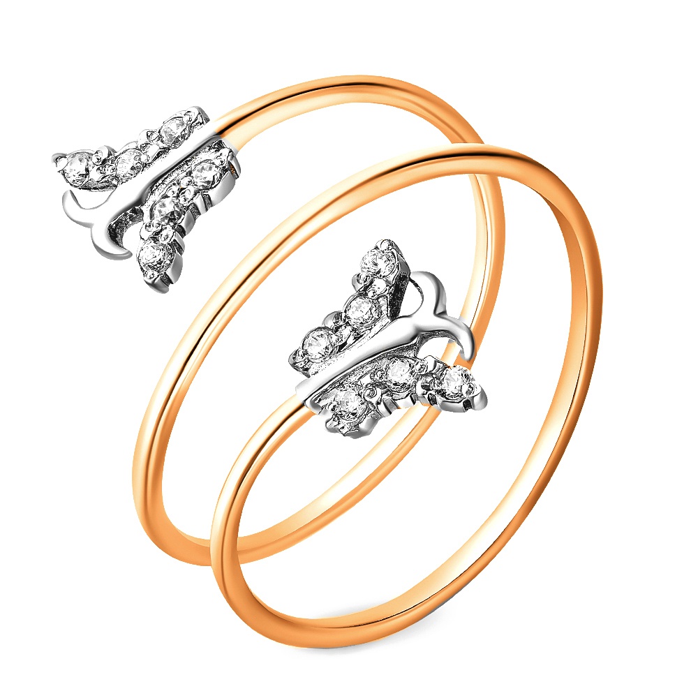 

Кольцо женское из красного золота с фианитом 585Gold 301010947, р, 301010947
