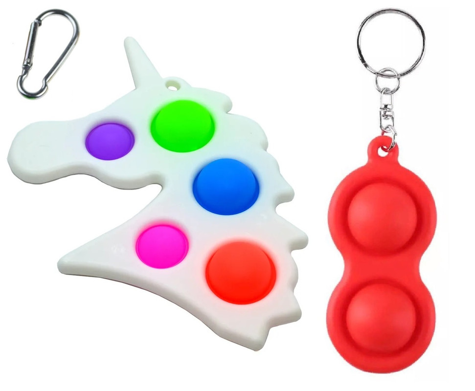 

Игрушка-антистресс Pop It ЕДИНОРОГ с карабином + брелок Pop It в подарок, TZ_21837