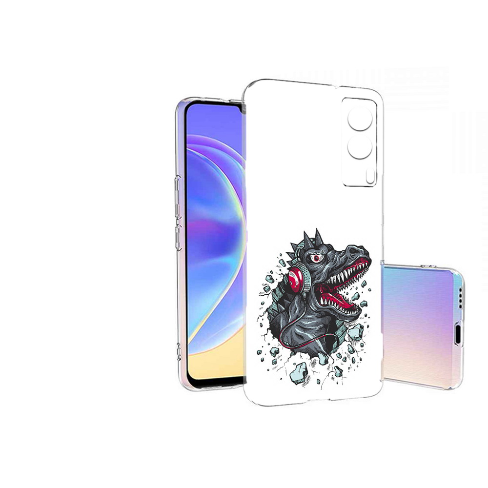 

Чехол MyPads Tocco для Vivo V21E Нарисованный динозавр в наушниках (PT161736.380.124), Прозрачный, Tocco