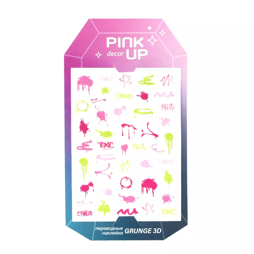 

Дизайн ногтей Pink Up decor grunge collection 3d тон 186 3 г, Разноцветный