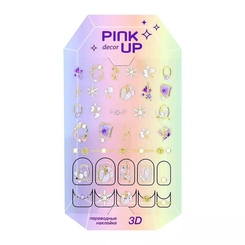 

Дизайн ногтей Pink Up decor 3d тон 131 3 г, Разноцветный