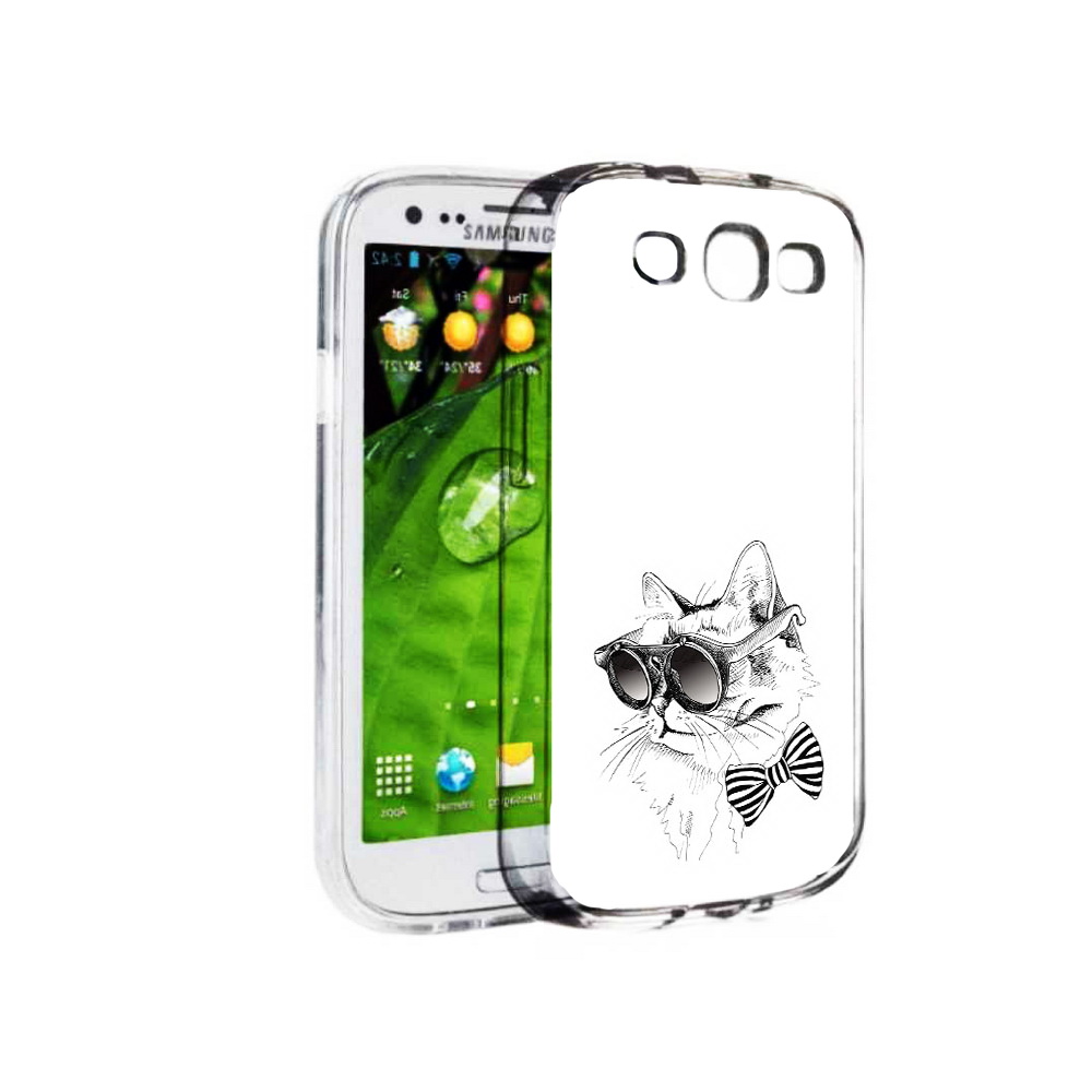 

Чехол MyPads Tocco для Samsung Galaxy S3 крутая кошка в очках (PT123108.507.421), Прозрачный, Tocco