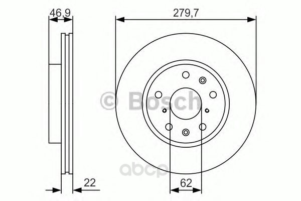 

Тормозной диск Bosch передний для Suzuki SX4 2006- d=280мм. 0986479S58