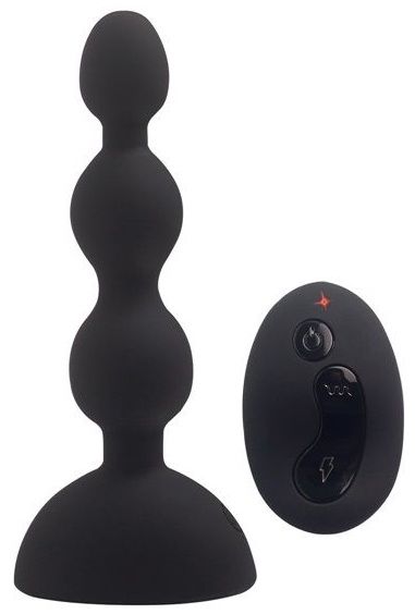 фото Черный анальный вибростимулятор howells anal beads s с пультом ду 14,5 см