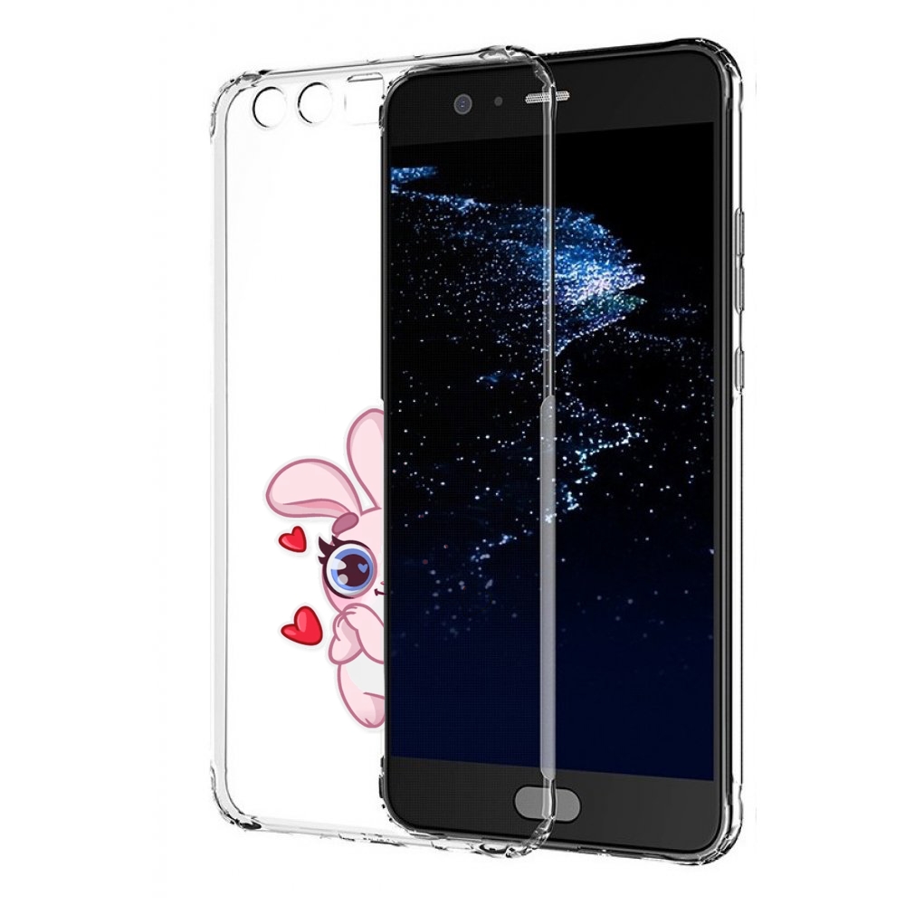 

Чехол бампер MyPads розовый-зайченок для Huawei P10 Plus противо, Прозрачный, Tocco