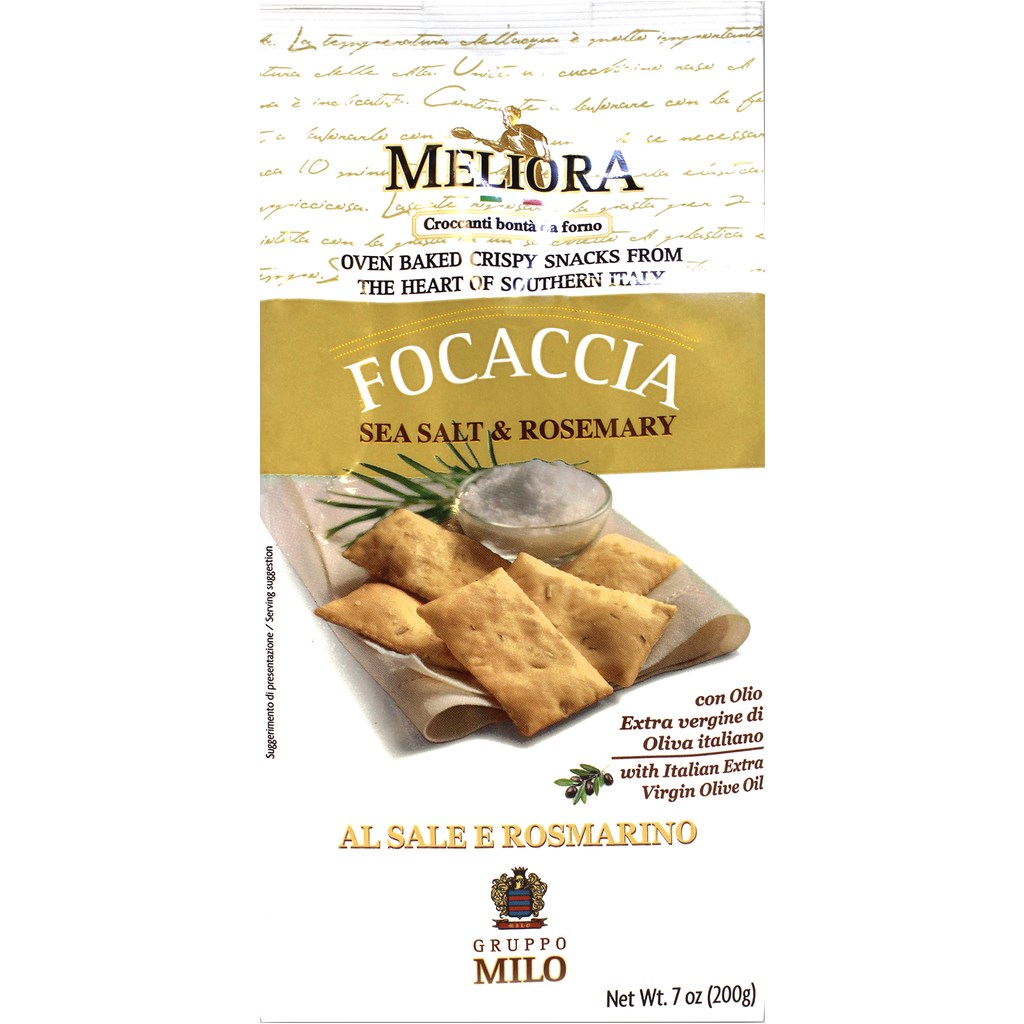 

Крекер Meliora Focaccia c морской солью и розмарином 200 г