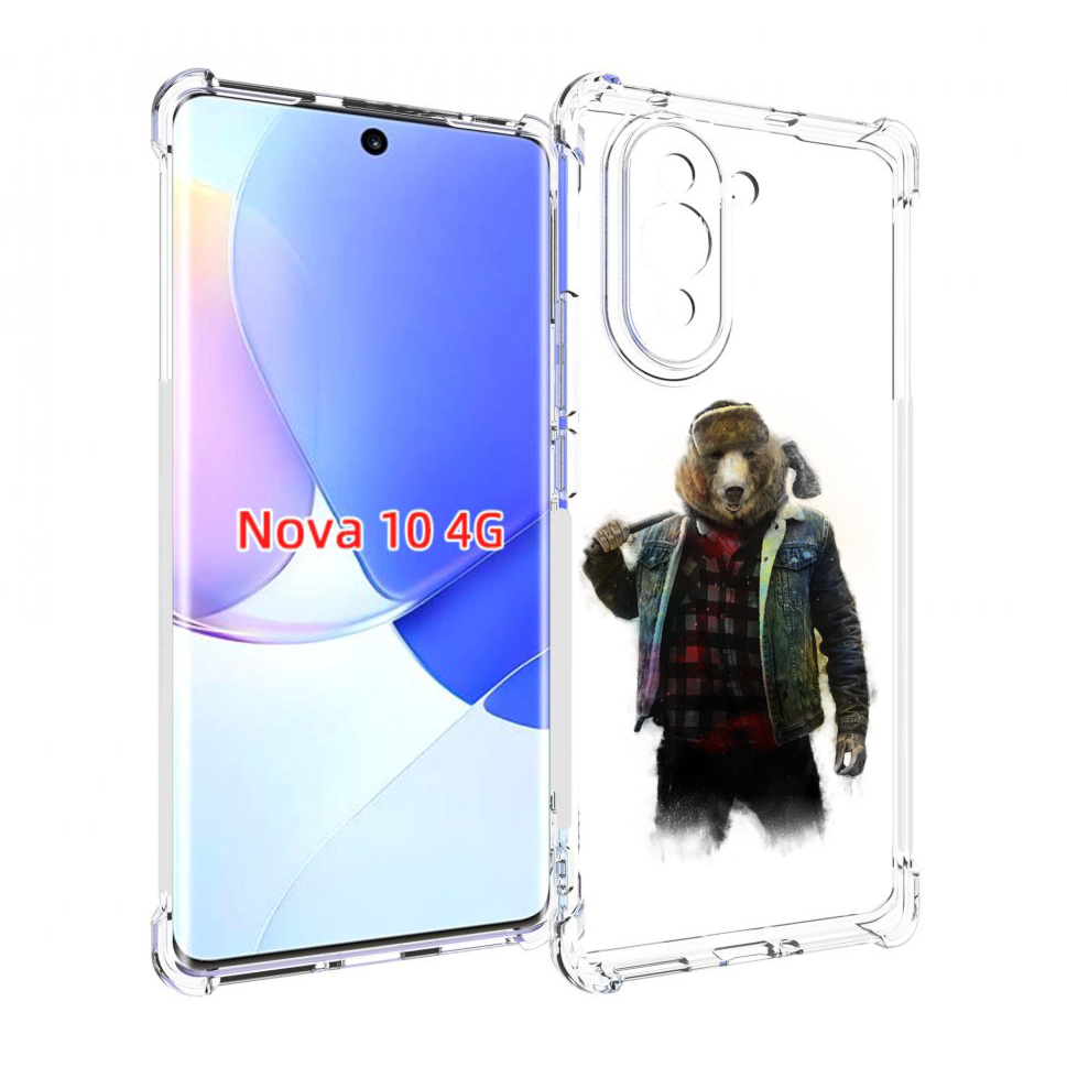 

Чехол MyPads медведь с топором для Huawei Nova 10, Прозрачный, Tocco