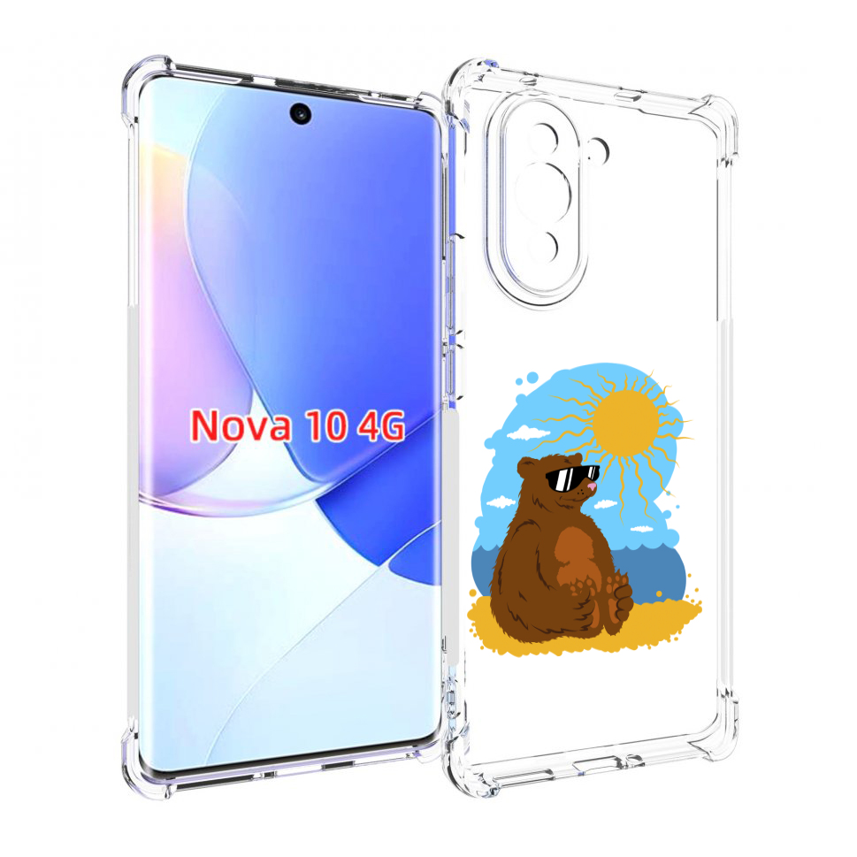 

Чехол MyPads медведь на чиле для Huawei Nova 10, Прозрачный, Tocco