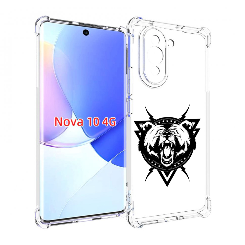 

Чехол MyPads медведь в треугольнике для Huawei Nova 10, Прозрачный, Tocco