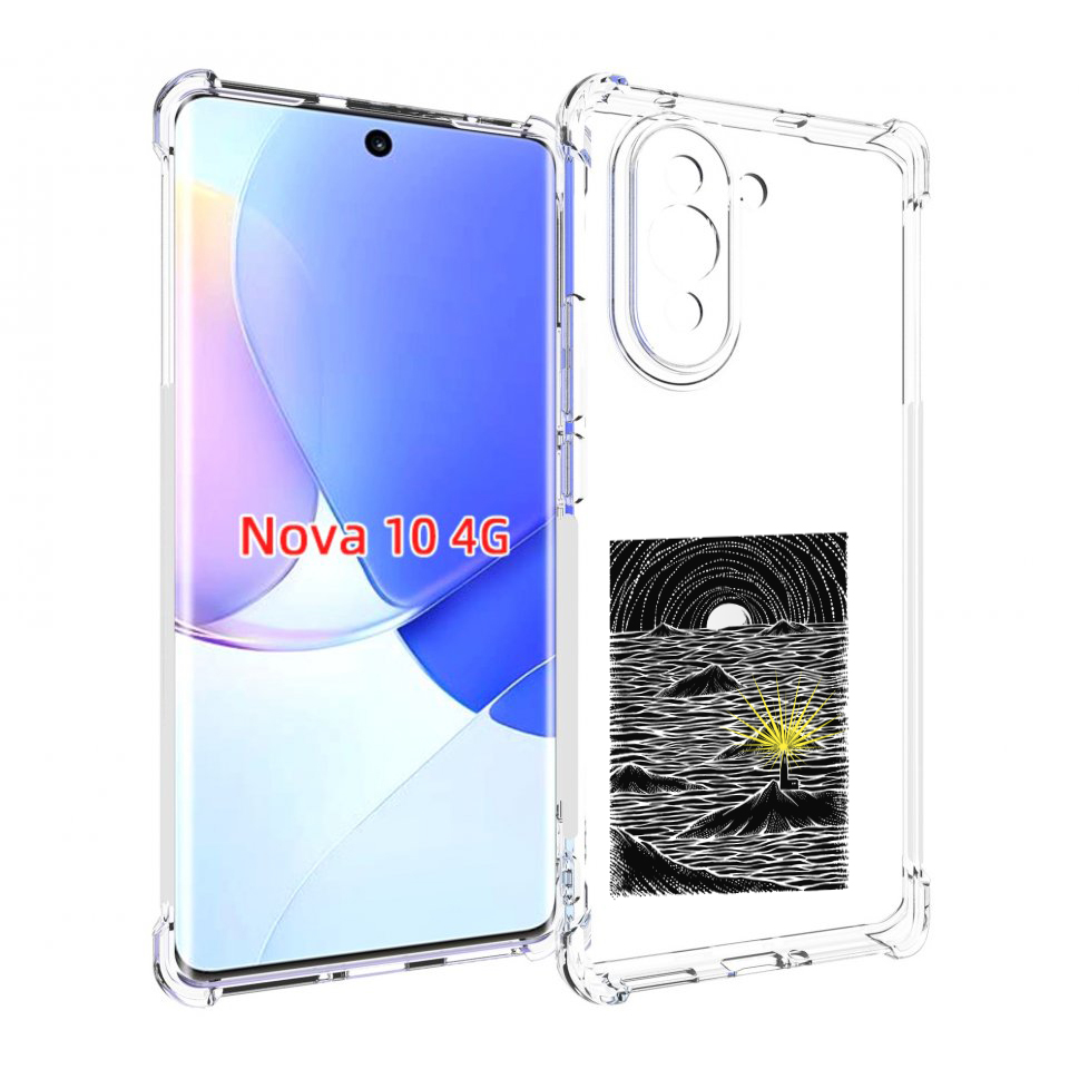 

Чехол MyPads маяк в черно белом море для Huawei Nova 10, Прозрачный, Tocco