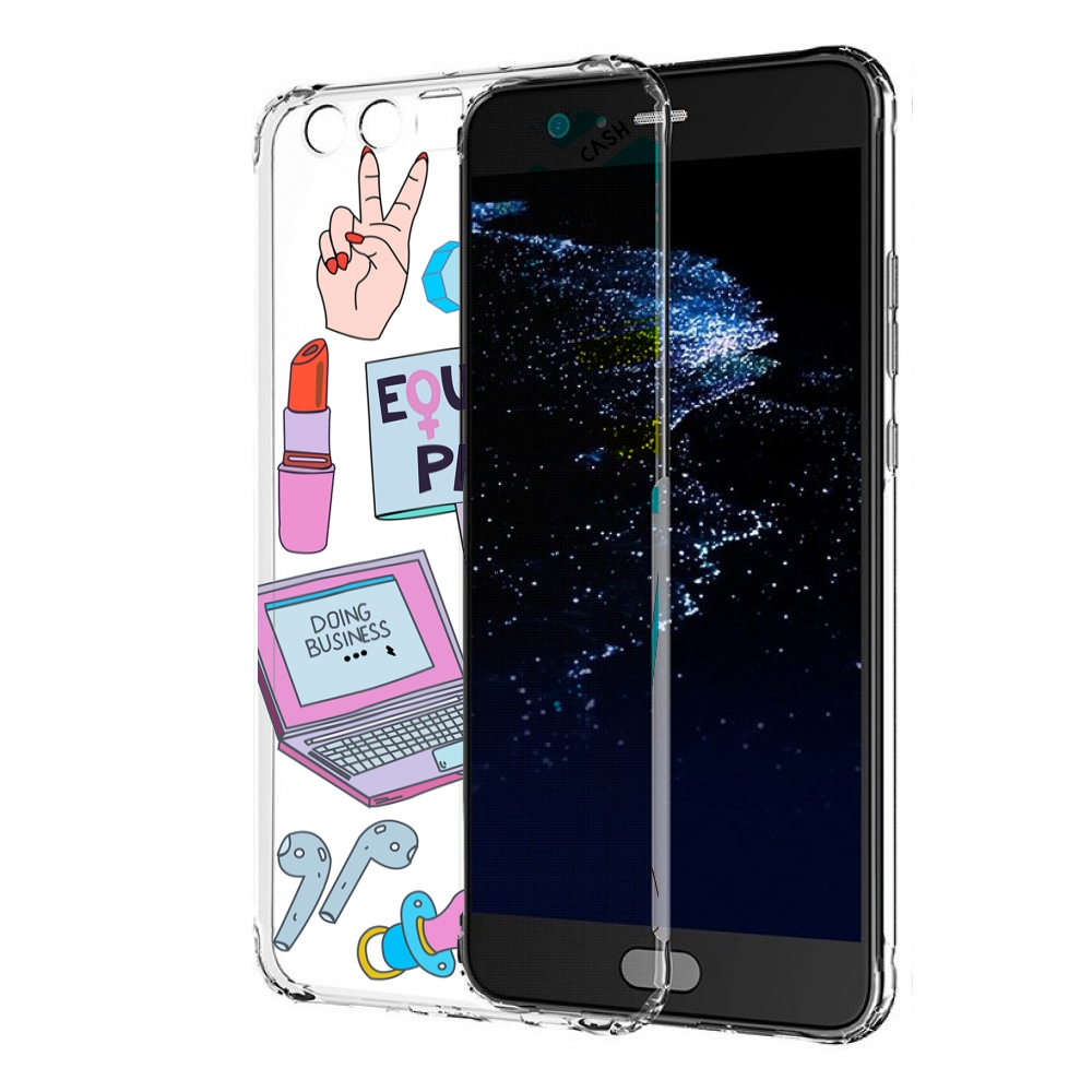 

Чехол бампер MyPads разные-штучки для Huawei P10 Plus противоуда, Прозрачный, Tocco