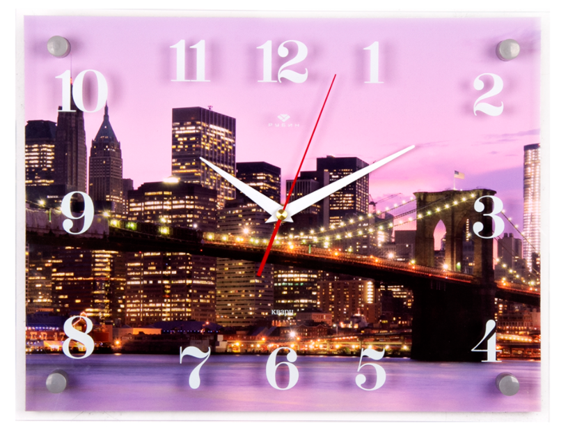 фото Часы настенные 21 век 3040-405 манхэттенский мост ночью nobrand