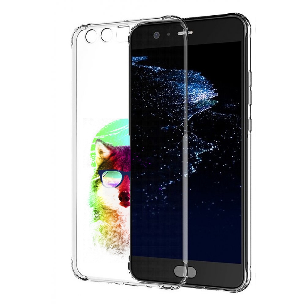 

Чехол бампер MyPads радужный волк детский для Huawei P10 Plus пр, Прозрачный, Tocco