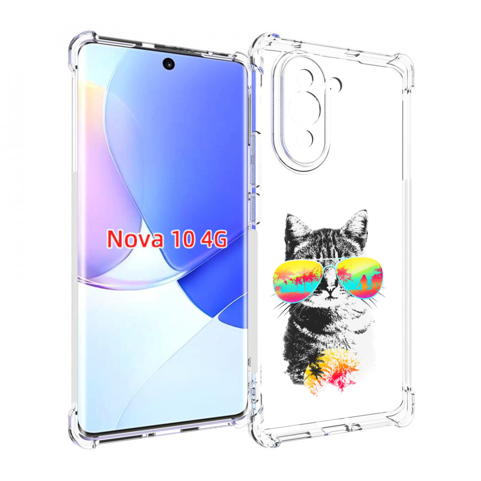 

Чехол MyPads крутой кот для Huawei Nova 10, Прозрачный, Tocco