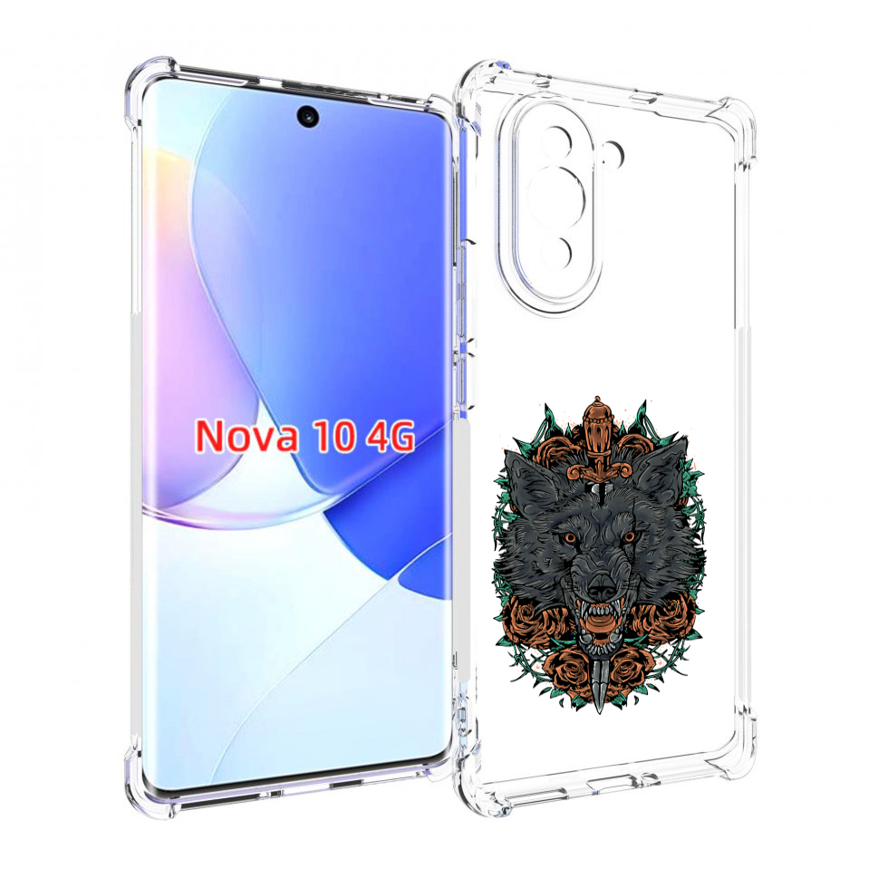 

Чехол MyPads красивый злой волк для Huawei Nova 10, Прозрачный, Tocco