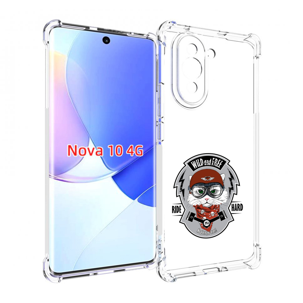 Чехол MyPads кошка в шлеме для Huawei Nova 10