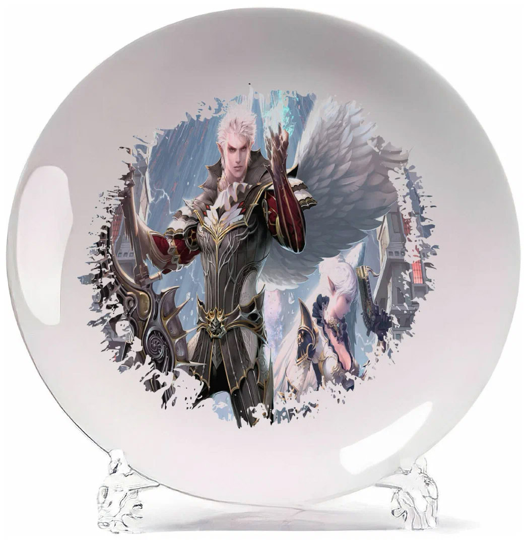 

Тарелка CoolPodarok lineage 2 kamael Берсерк и арбатетчица Камаэли