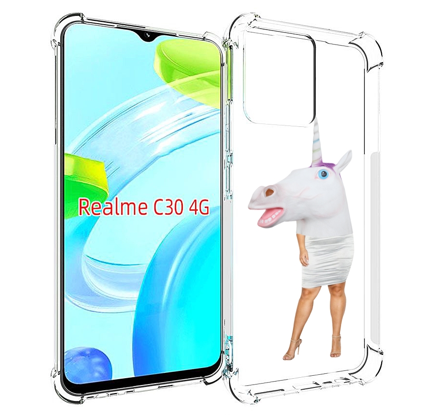 

Чехол MyPads голова-единорога для Realme C30 4G / Narzo 50i Prime, Прозрачный, Tocco