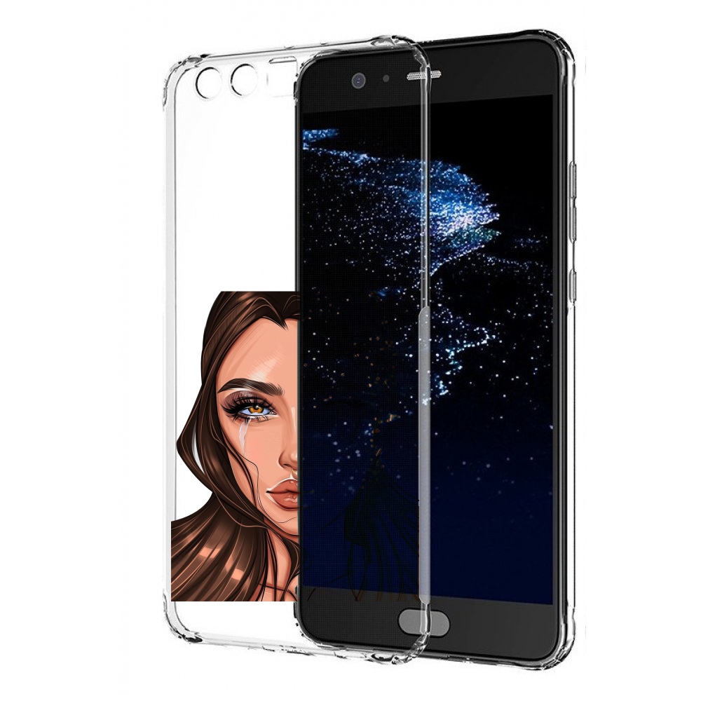 

Чехол бампер MyPads плачущая-девушка женский для Huawei P10 Plus, Прозрачный, Tocco