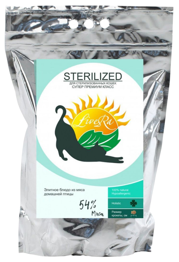 Сухой корм для кошек LiveRA STERILIZED мясо домашней птицы, 3,5 кг