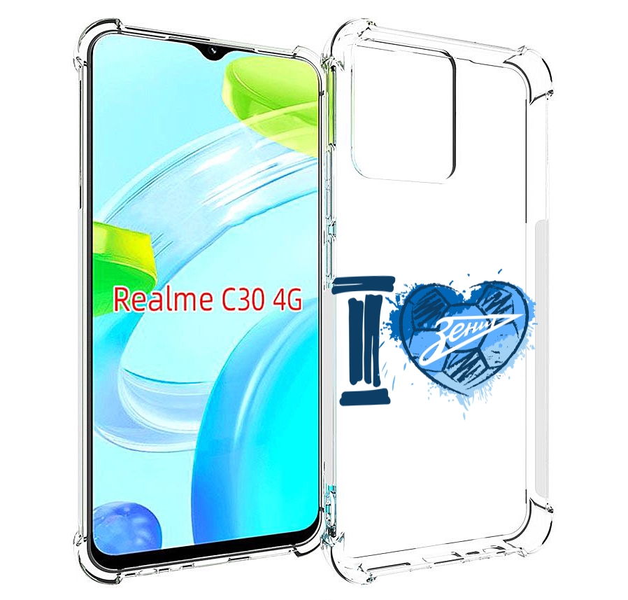 

Чехол MyPads ФК я люблю зенит для Realme C30 4G / Narzo 50i Prime, Прозрачный, Tocco