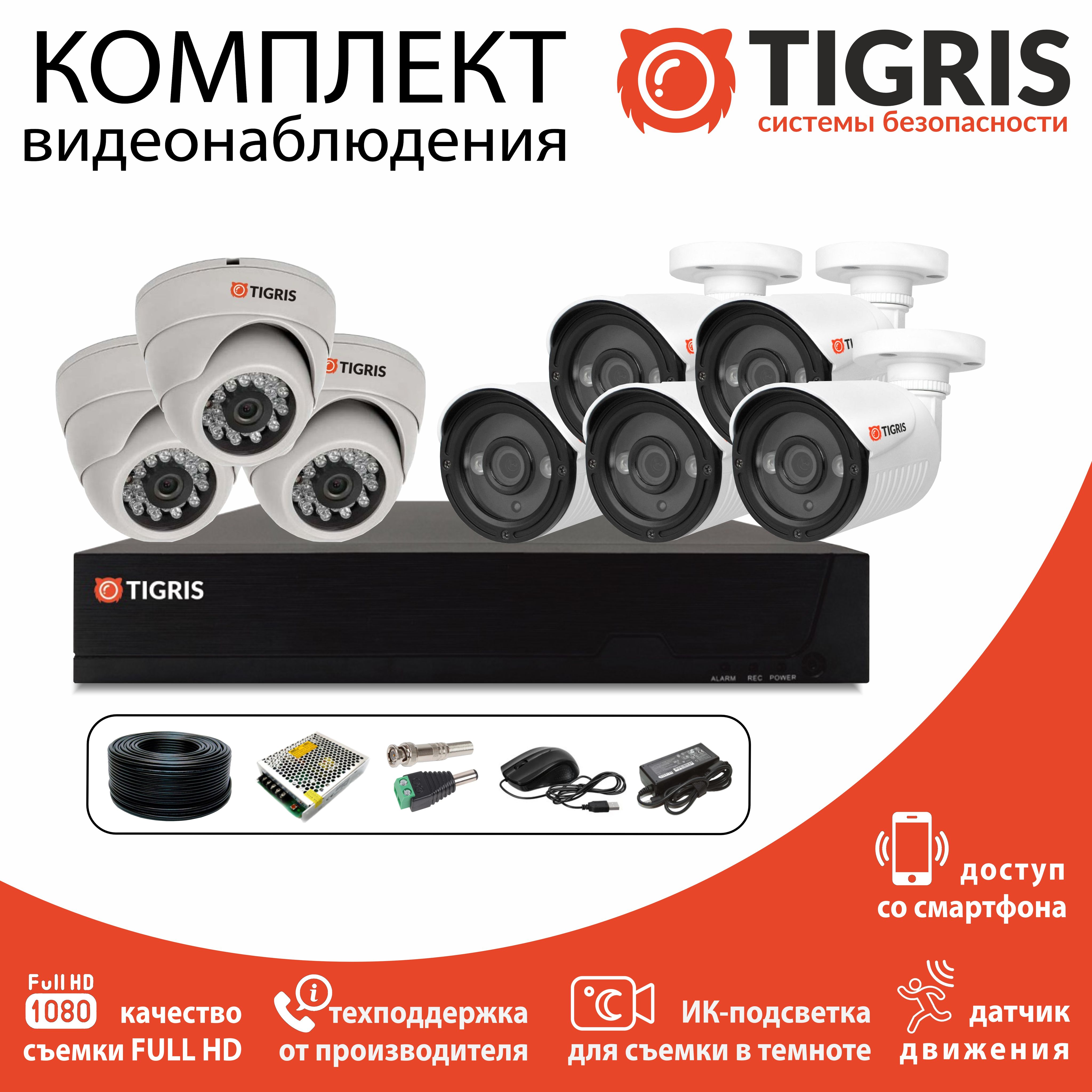 

Комплект видеонаблюдения TIGRIS TGK-SD208B
