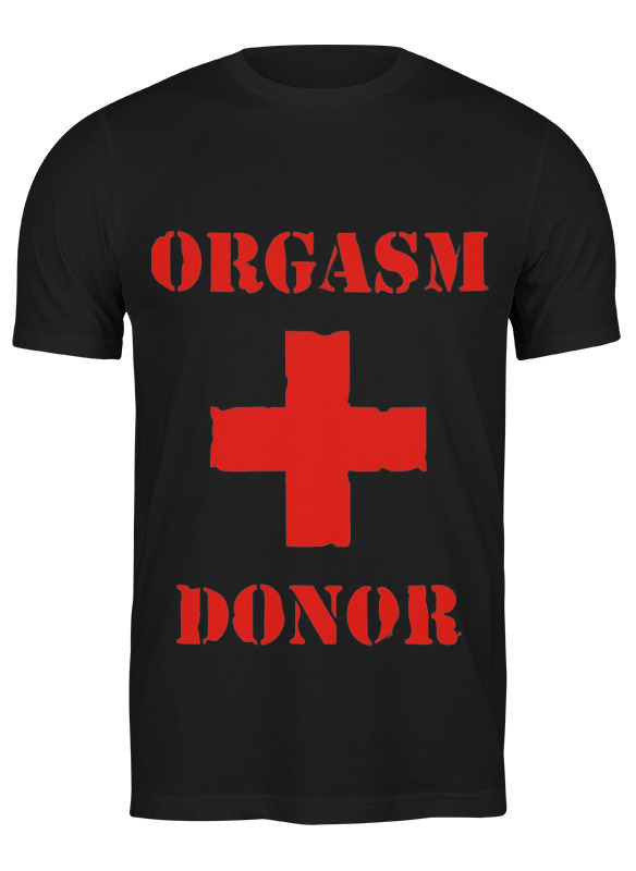 

Футболка мужская Printio Orgasm donor черная S, Черный, Orgasm donor