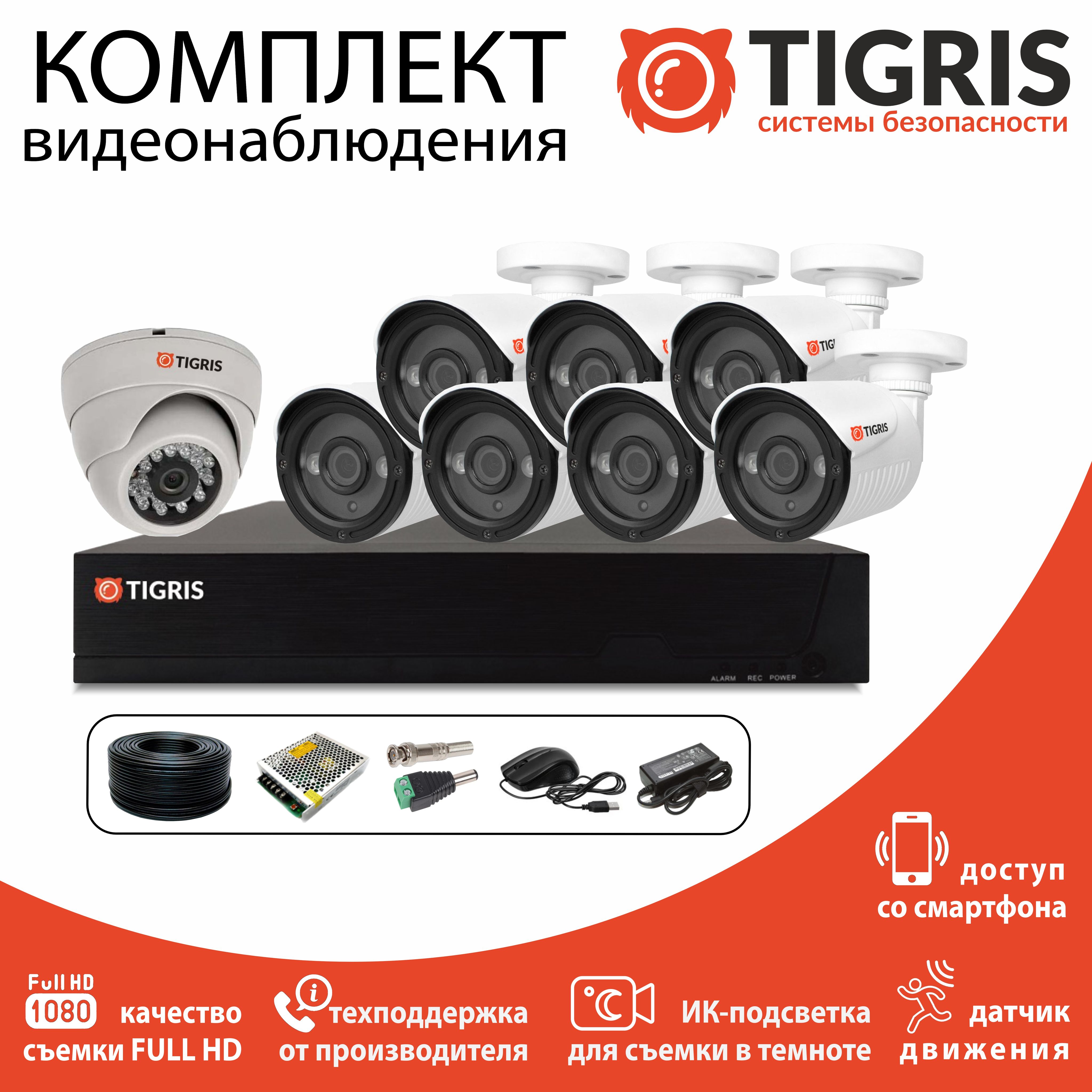 

Комплект видеонаблюдения TIGRIS TGK-SD208N