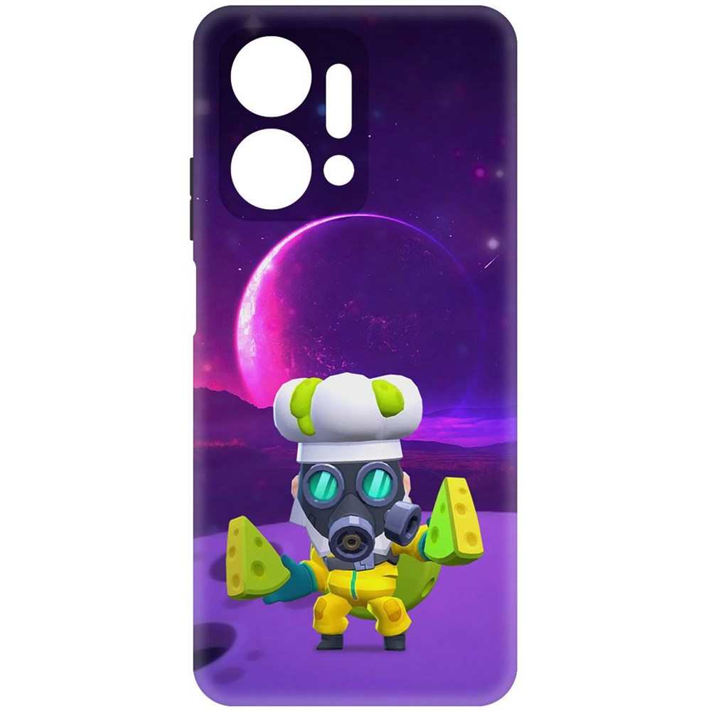 

Чехол-накладка Софт Brawl Stars - Майк с плесенью для Honor X7a, Черный