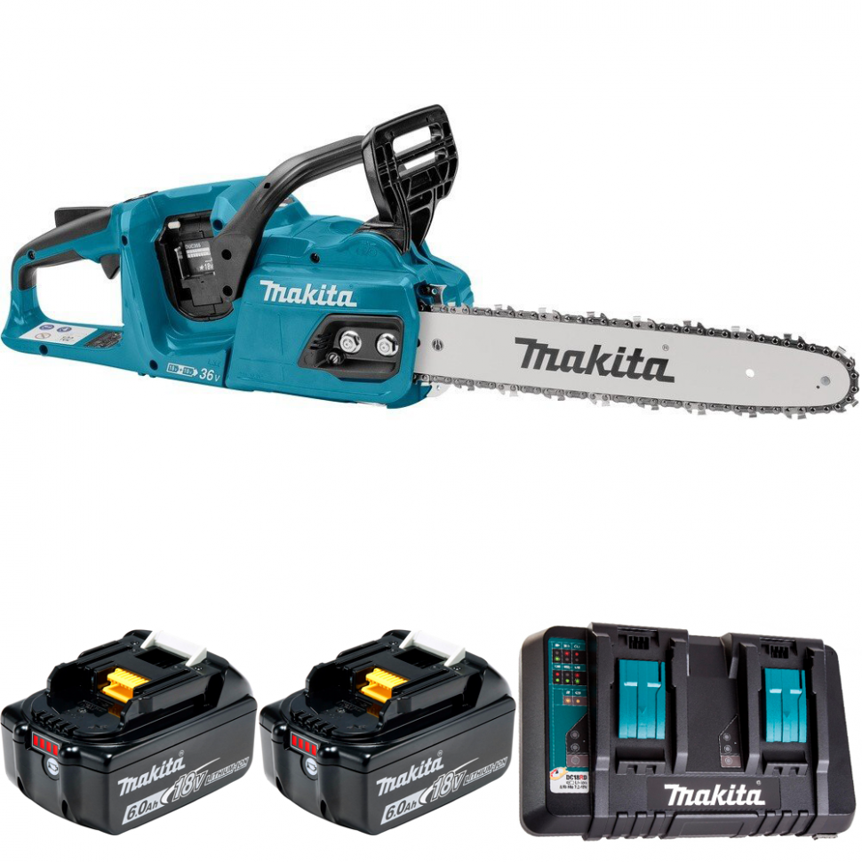 

Пила цепная аккумуляторная 35см 36В Li-Ion 2х6Ач Makita DUC355PG2, DUC355PG2