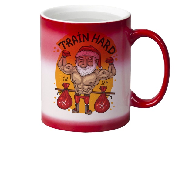 

Кружка CoolPodarok Прикол Новый год Train hard Дед Мороз
