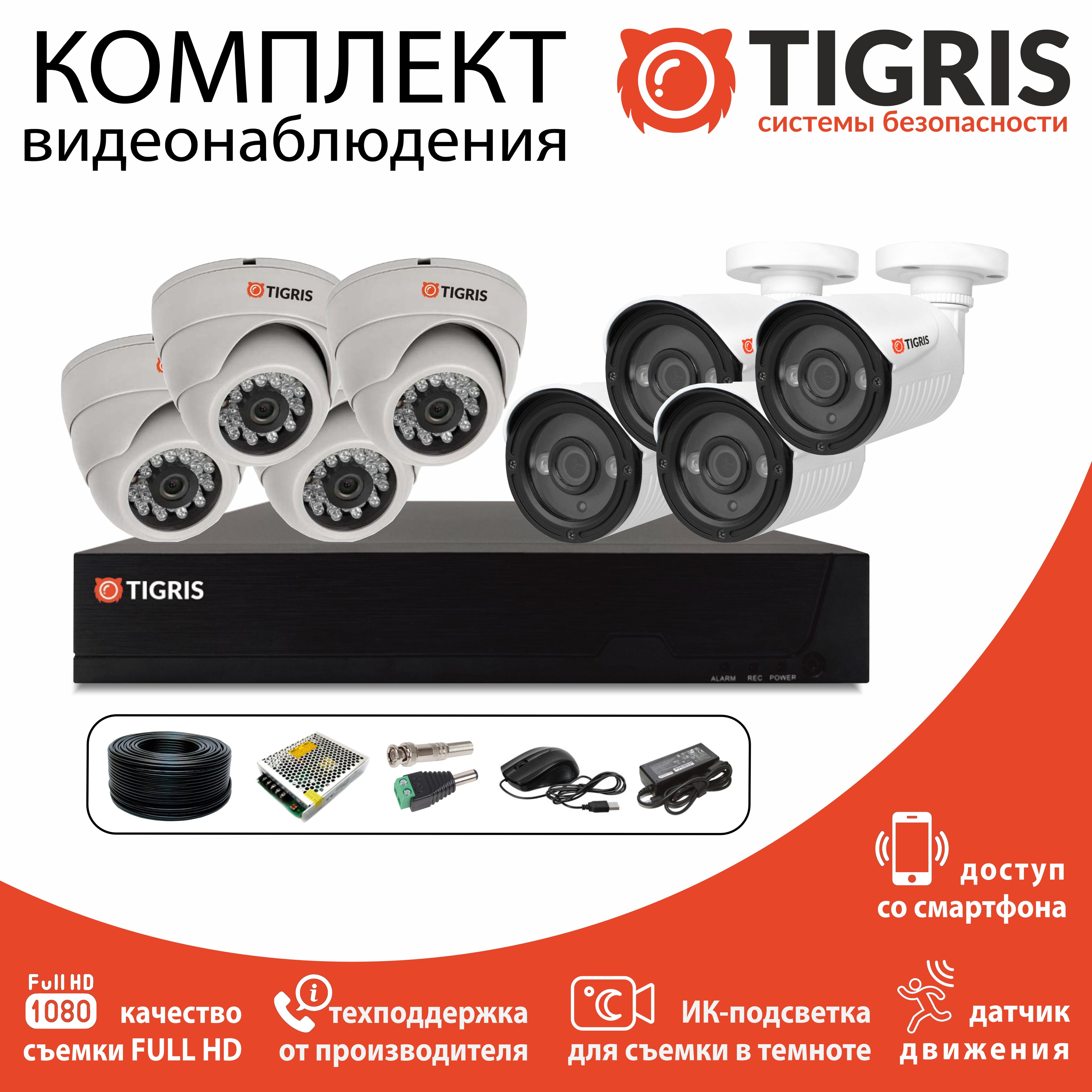 

Комплект видеонаблюдения TIGRIS TGK-U208