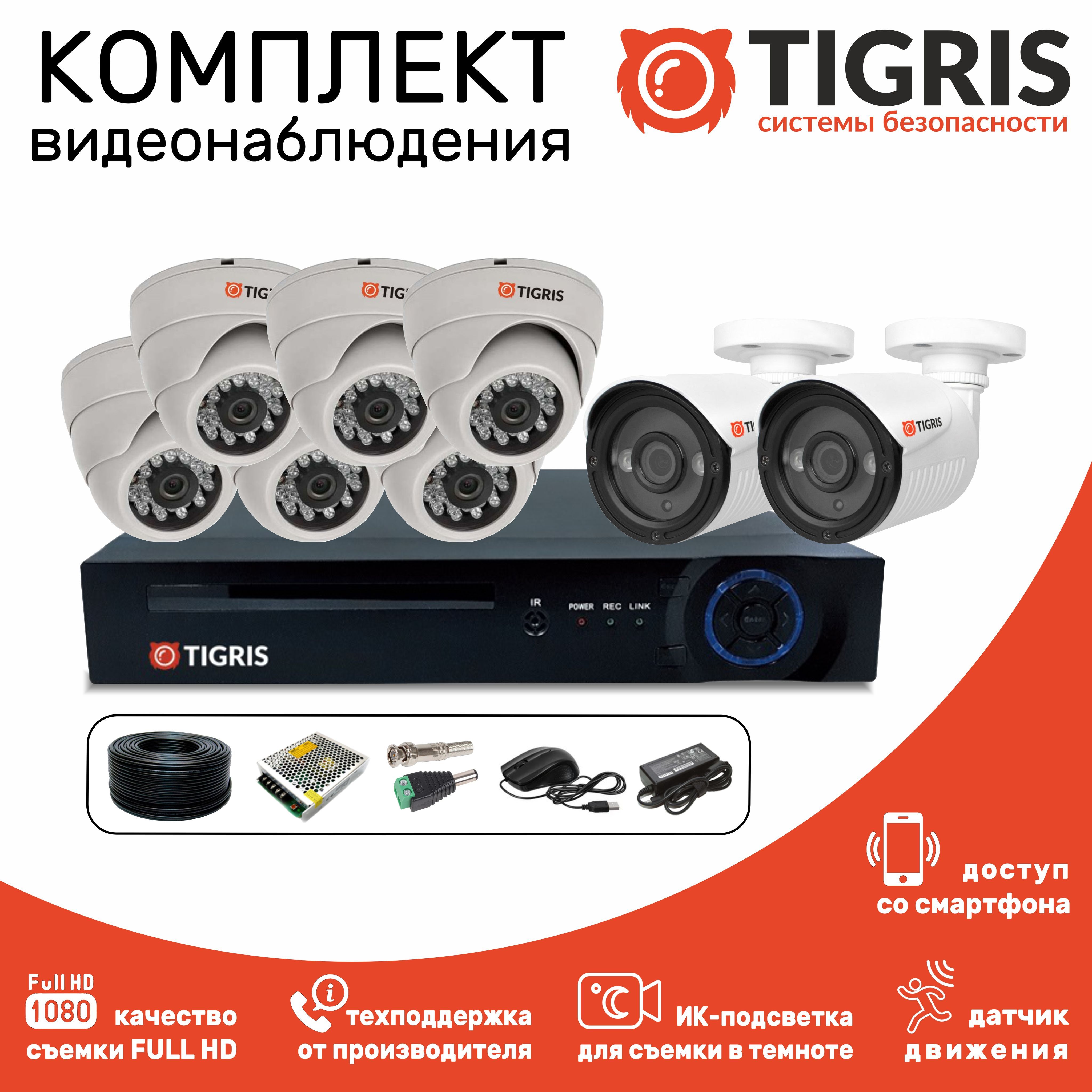

Комплект видеонаблюдения TIGRIS TGK-DS208A