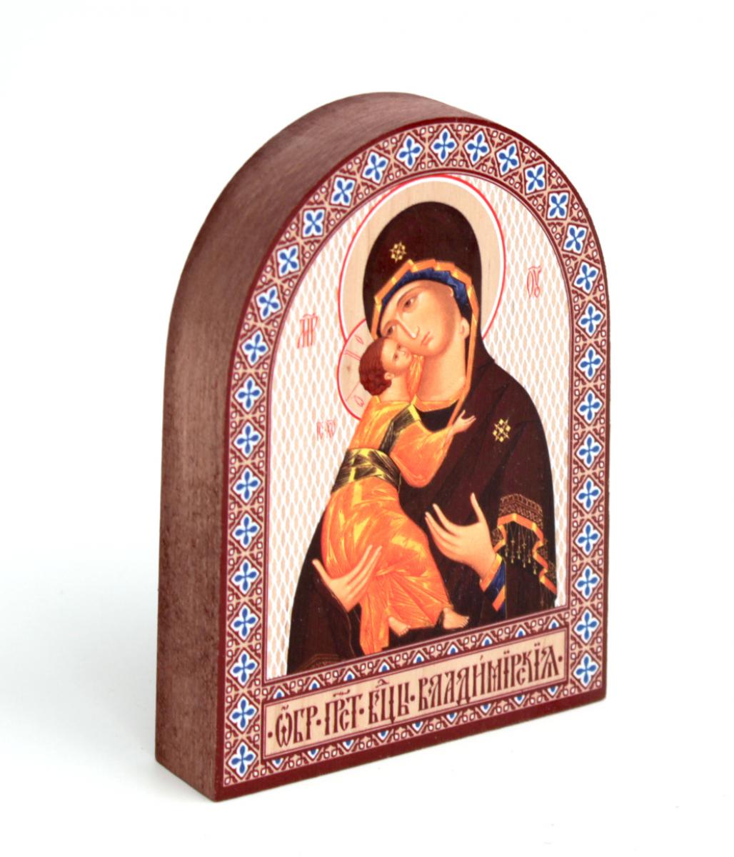 Икона аркой Синопсисъ Пресвятой Богородицы Владимирская на дереве 95х120