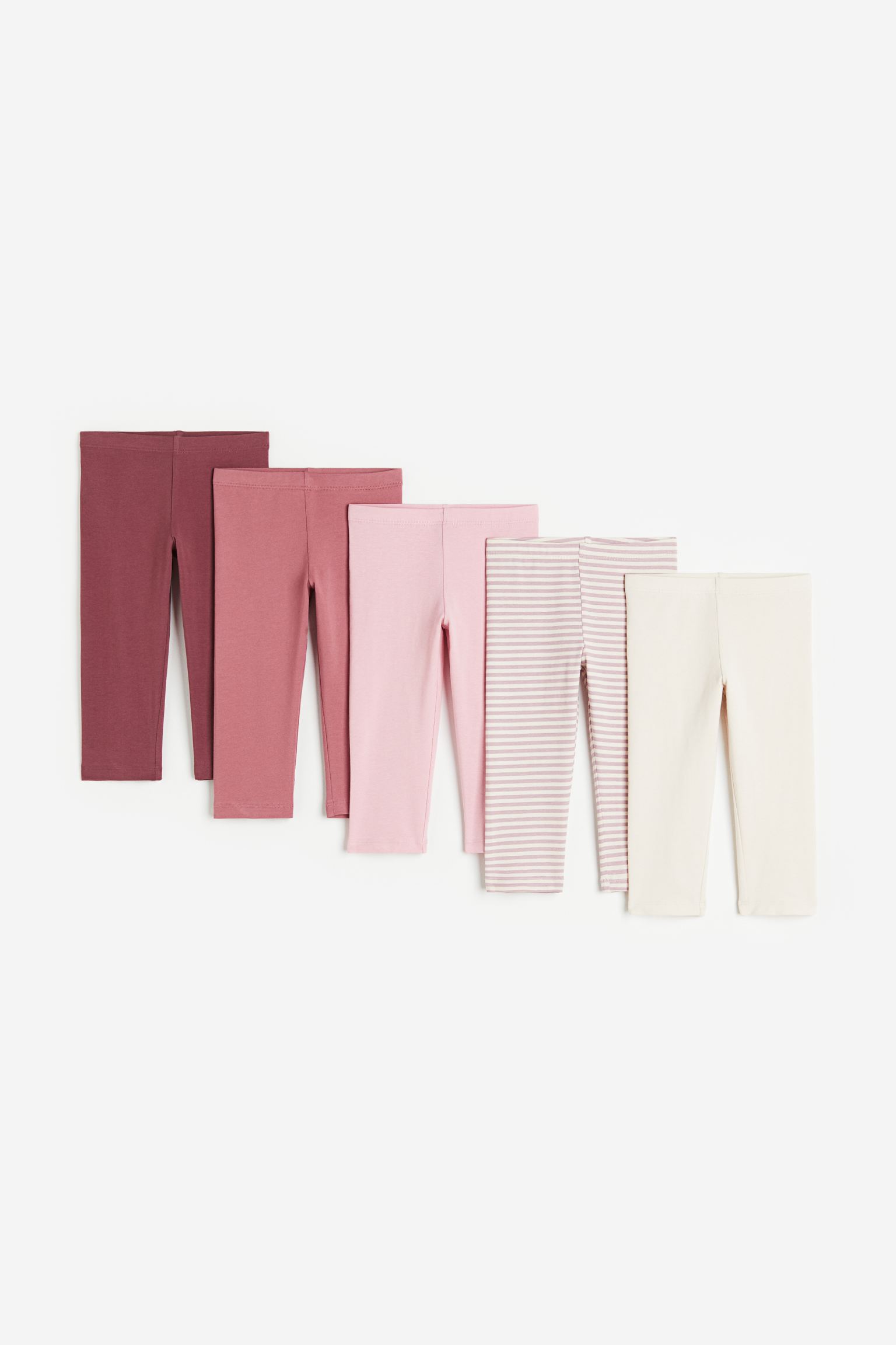 Комплект из 5 леггинсов H&M 134 Пыльно-розовый/светло-розовый (доставка из-за рубежа)