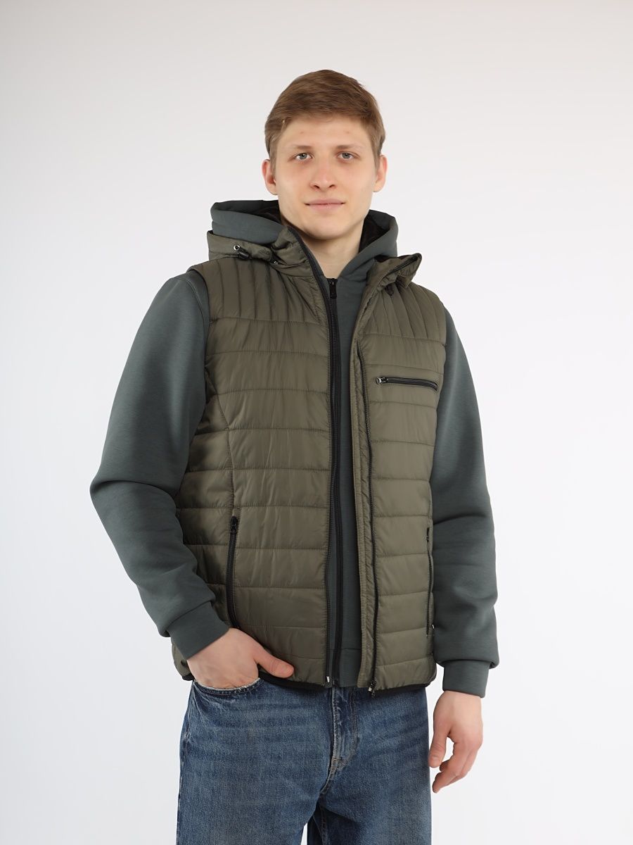 Утепленный жилет мужской СПОРТИВНАЯ ИДЕЯ м-60 хаки 52 RU