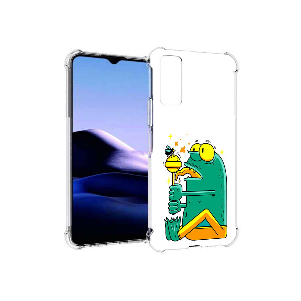 

Чехол MyPads Tocco для Vivo Y20 Зеленая лягушка с чупа чупсом (PT154038.379.85), Прозрачный, Tocco