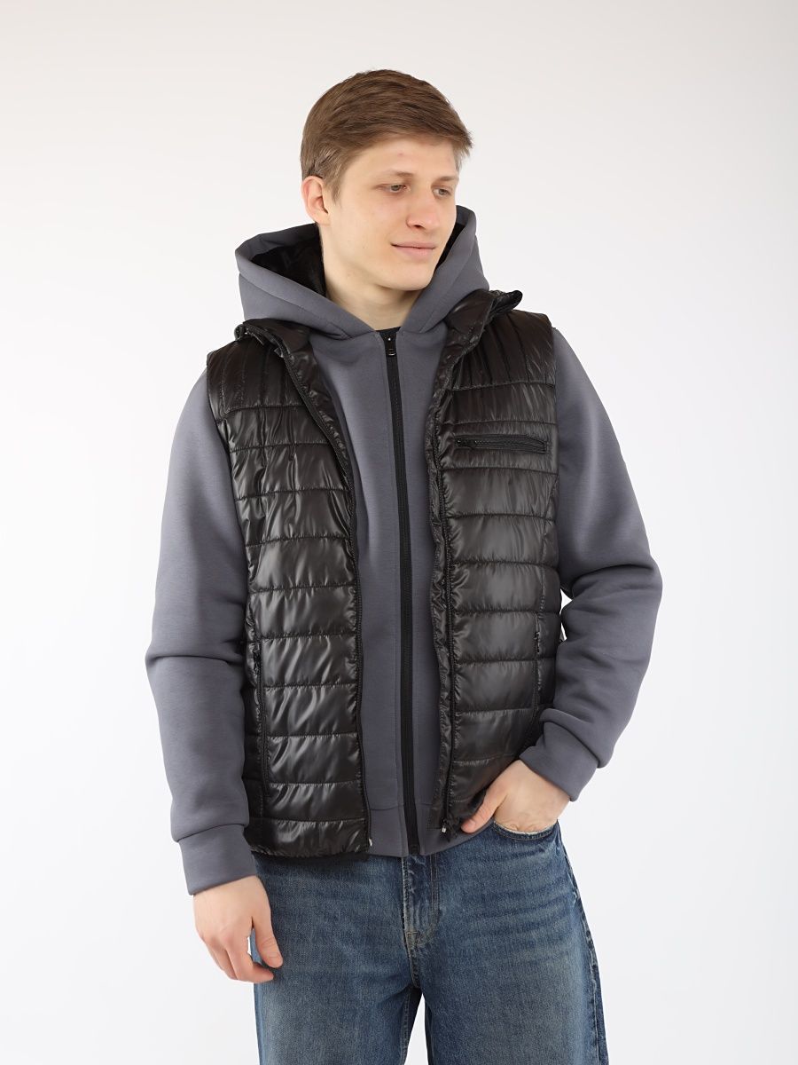 Утепленный жилет мужской СПОРТИВНАЯ ИДЕЯ м-60 черный 56 RU