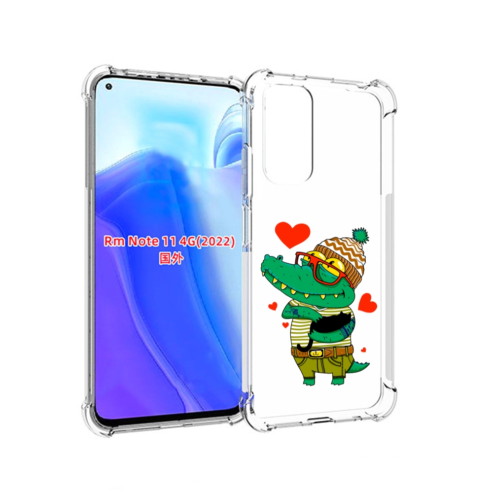 

Чехол MyPads зеленый-крокодильчик-в-красной-оправе для Xiaomi Redmi Note 11 4G ( Глобал, Tocco