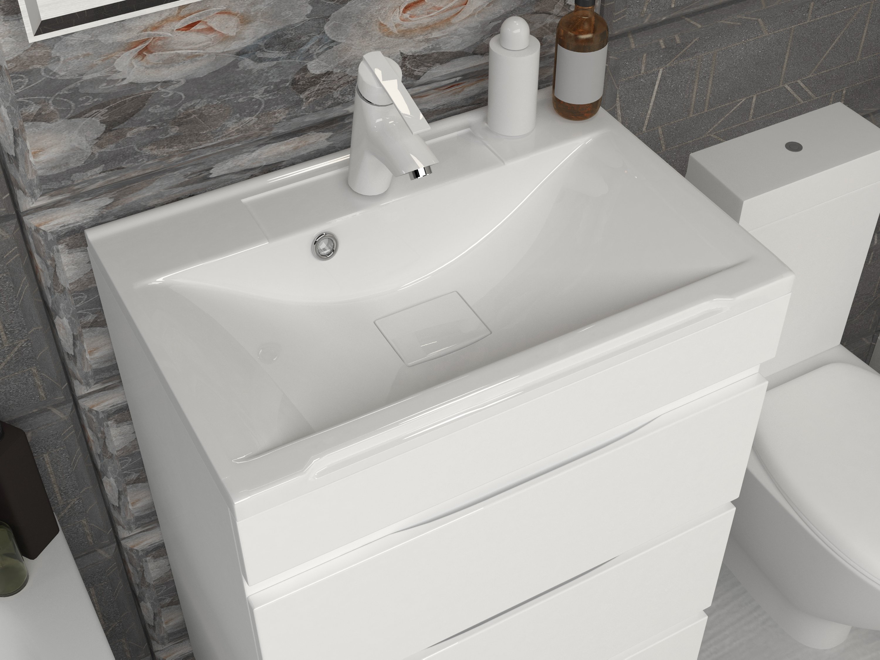 Раковина накладная для ванной комнаты Shell house, Komfort 65, 650х445, белая