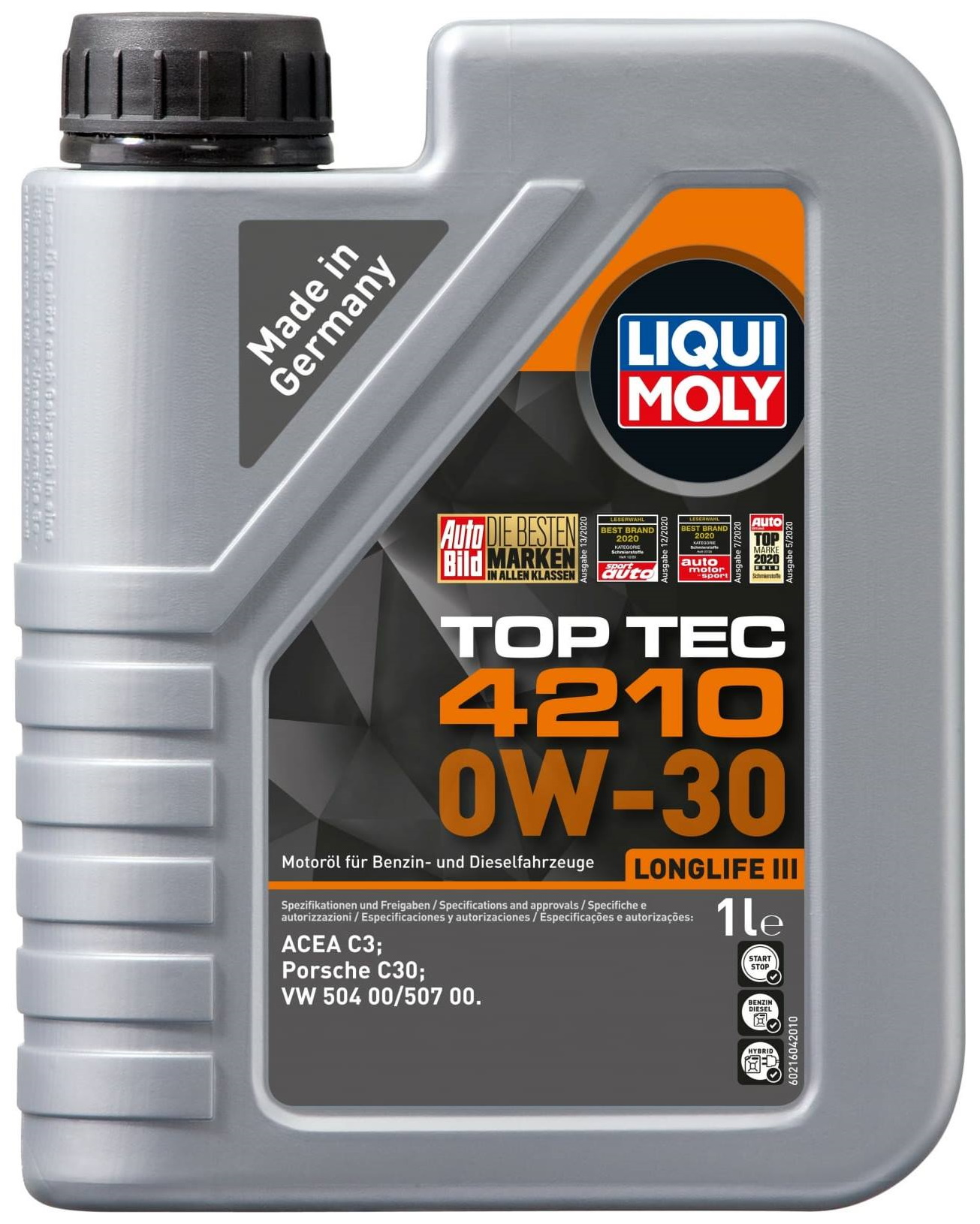 Моторное масло LIQUI MOLY top tec 4210 0W30 1л