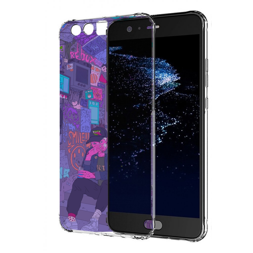 

Чехол бампер MyPads парень в подъезде мультик для Huawei P10 Plu, Прозрачный, Tocco