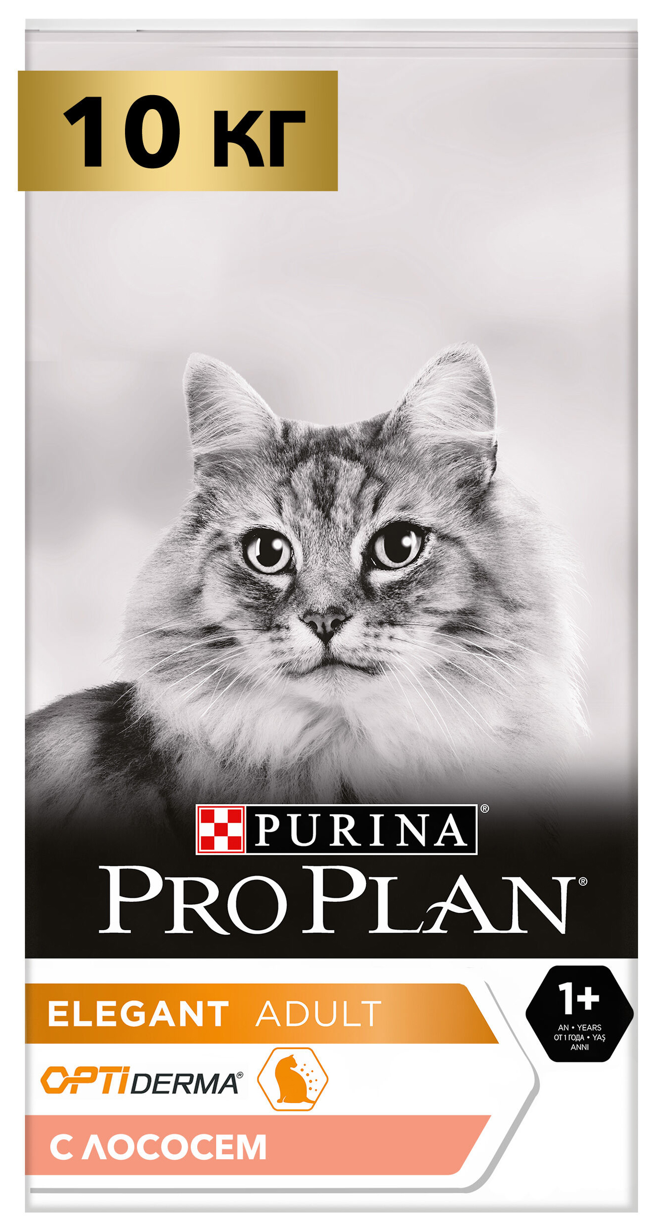 

Сухой корм для кошек Pro Plan Elegant OptiDerma лосось, 10 кг