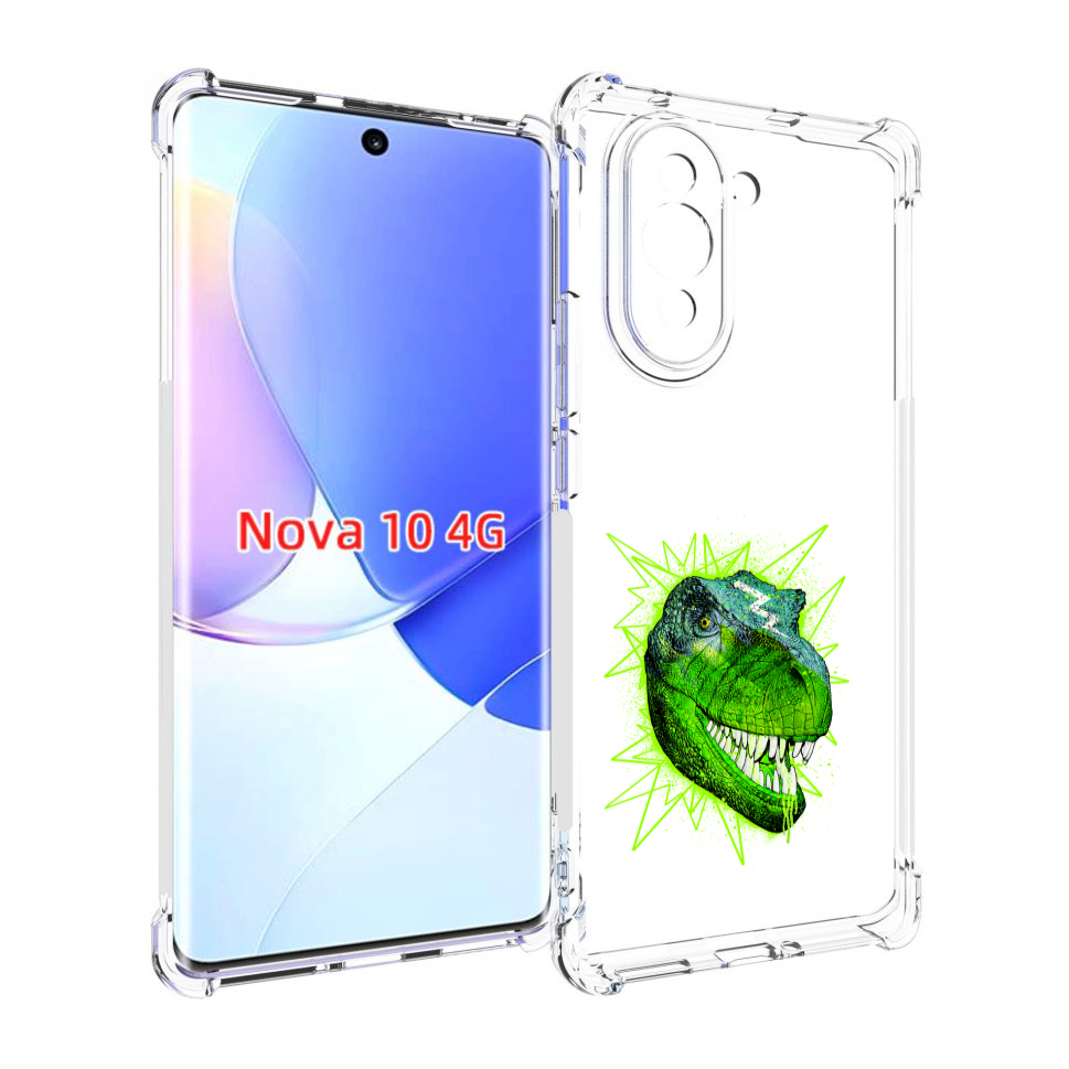 

Чехол MyPads зеленый динозавр для Huawei Nova 10, Прозрачный, Tocco