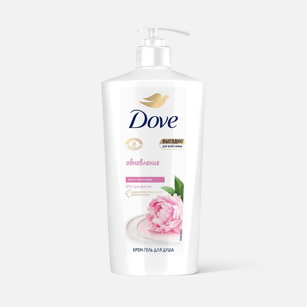 Крем-гель для душа Dove Обновление с ароматом пиона и маслом розы, 610 мл пиона уклоняющегося настойка флакон 25мл